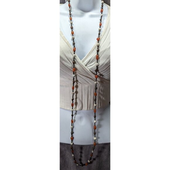 Vintage Hippie Bohemian Seed And Glass Beaded Necklace - Picture 4 of 5